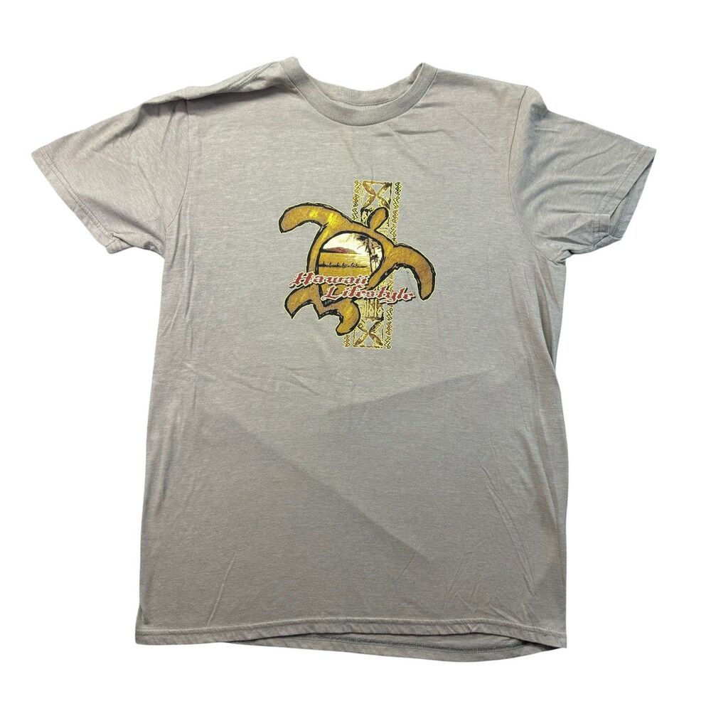 Hawaii Lifestyle Shirt Mens Medium Gray Y2K Surfing Outdoor Beach Vintage Skater